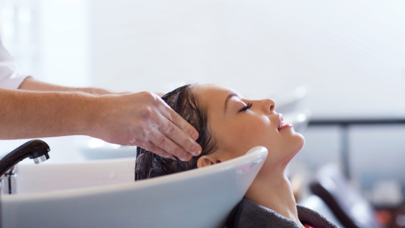 In-salon hair treatment and wash